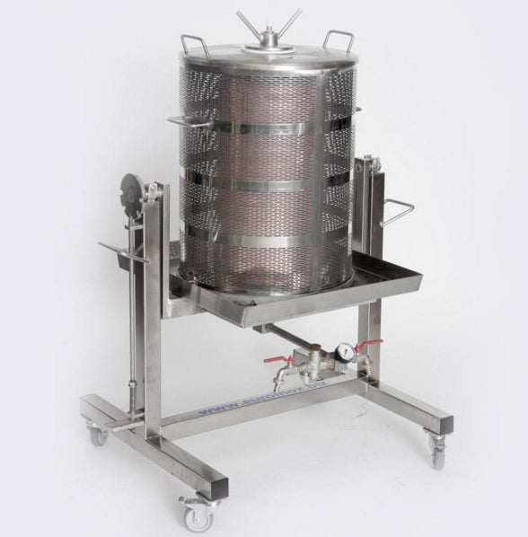 KRENN Hydropresse aus Edelstahl 160 Liter Wasserdruckpresse kippbar Wasserpresse